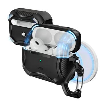 Imagem de Capa para AirPods Pro 2 Geração (2ª Gen) com Compatibilidade M4g-S4fe e C4rr3g4m3nt0 Sem Fio. Proteção Antichoque em Silicone Macio, Design Fino e Resistente a Quedas. Cor Preto