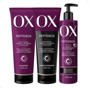 Imagem de Kit OX Peptídeos Cabelos Crespos, Cacheados e Ondulados: Shampoo 240ml