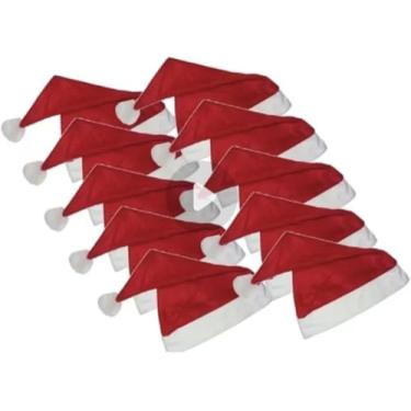 Imagem de Kit 10 Gorro de Natal Touca Papai Noel Tradicional Vermelho