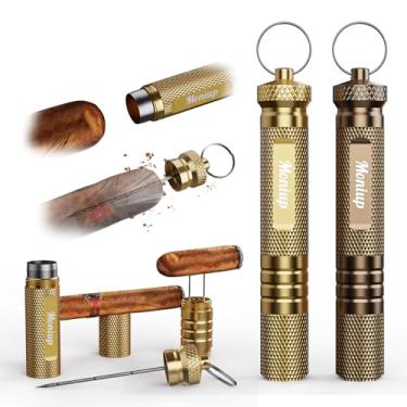 Imagem de Pacote com 2 ferramentas 4 em 1 para desenho de charutos, com pôquer e perfurador, suporte para charutos e nubber, kit de acessórios multifuncionais para charutos, fácil de carregar e usar, conjunto
