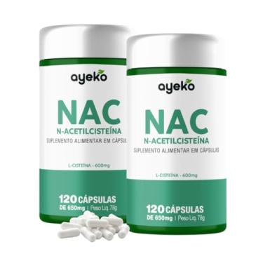Imagem de 2X Nac N-acetilcisteína 600mg Alta Concentração Em 1 Capsula - 120 Capsulas Ayeko