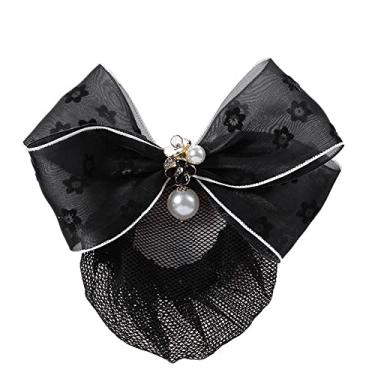 Imagem de Snood For Girls Headwear Hairgrips Cover Net Rabo de Cavalo Rede Rede de Cabelo Escritório Lady Dance Headdress Flor para (I)