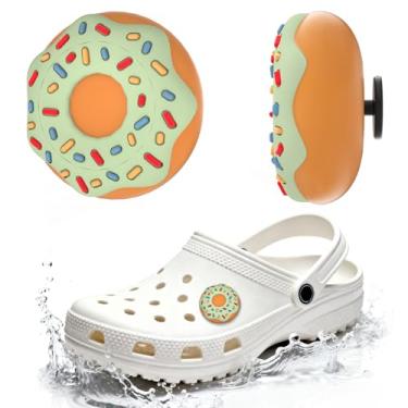 Imagem de Suporte de sapato à prova d'água compatível com AirTag, suporte oculto de silicone, pingentes de sapatos compatíveis com Apple Air Tag Tracker, antiperda para crianças, bebês, idosos (laranja verde)