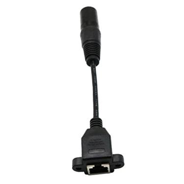 Imagem de Conector de rede XLR de 3 pinos macho para fêmea de 15,2 cm, adaptador DMX512, fácil e compacto, conversor de uso de cabo Ethernet CAT-5 de baixo custo
