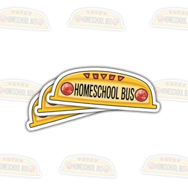Imagem de 3 peças de adesivos de ônibus escolar em casa, citações engraçadas, adesivos amarelos de vinil para laptop, caderno, diário, garrafa de água, para-choque de carro, presente fofo de volta às aulas para
