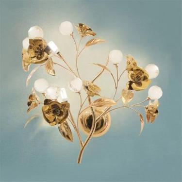 Imagem de Luminária de parede contemporânea em cerâmica com flor de rosa, LED, estilo campestre francês, criativa, para sala de estar, restaurante, quarto, menina, casa de campo, corredor, cabeceira (