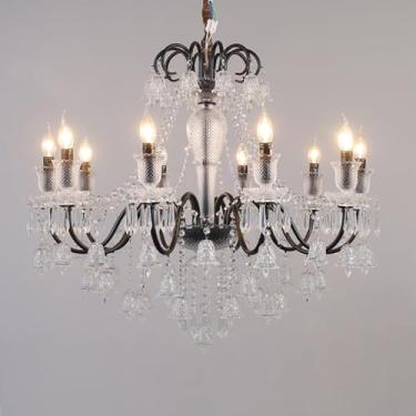 Imagem de Lustre contemporâneo de luxo em cristal preto, estilo europeu, com iluminação LED, ideal para sala de estar, restaurante, quarto, villa, hotel, duplex, escada, loja de roupas, salão de belez