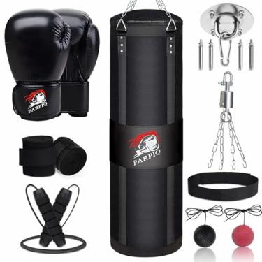 Imagem de Saco de pancada de pendurar para adultos, bolsa pesada de boxe Oxford de 1,5 m com luvas de boxe de 340 g, equipamento de treinamento de muay thai para karatê de MMA (não preenchido)