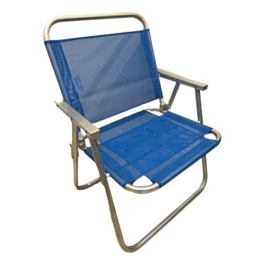 Imagem de Cadeira De Praia Conforto Oversize 140kg Sanete Ronchetti Cor Azul