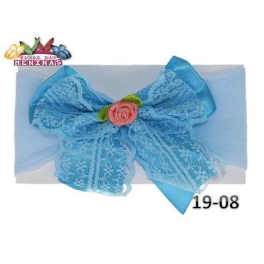Imagem de 1 Faixa Cabelo C/Laço Infantil Bebe Meia De Seda Mod 19 - Mundo das Me