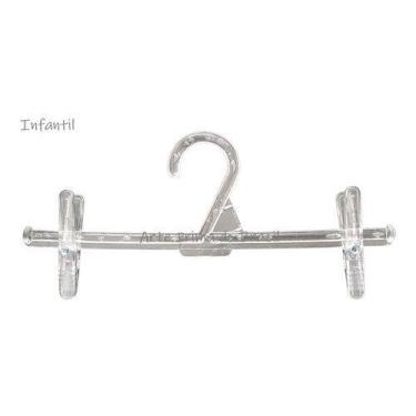 Imagem de 25 Cabides Infantil Acrílico Com Clipe Fabrica Tradicional P/ Mancebo 