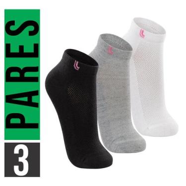 Imagem de Meia Lupo AF Sport Kit com 3 Pares Cano Curto Soquete Unissex Feminina