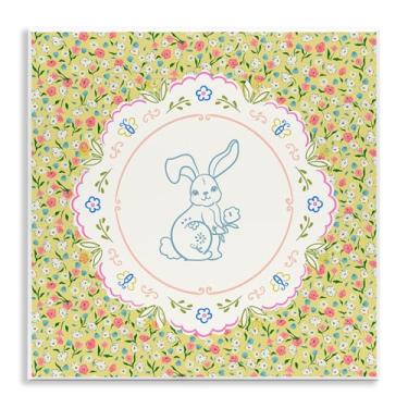 Imagem de Stupell Industries Arte de placa de parede floral Spring Bunny & Sprig, design por Angela Steahling, 12 x 12