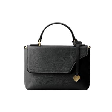 Imagem de DANEAULT Mini bolsa clutch — The Hannah – Bolsa de mão de couro granulado – Bolsa transversal e de ombro – RFID – Bolsa feminina, Preto