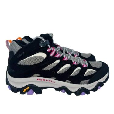 Imagem de Merrell Bota De Caminhada Impermeável Moab 3 Mid Feminina, Preta/Orquídea, 8