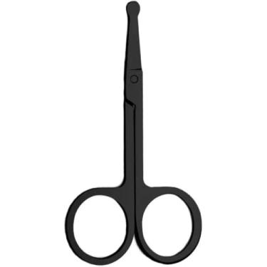 Imagem de Cortador de pelos nasais de 9,5 cm cuidadosamente trabalhado com pontas circulares requintadas - projetado especificamente para modelar pelos faciais, domar faixas de ouvido e definir sobrancelhas (1