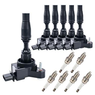 Imagem de Pacote de bobina de ignição UF830 e velas de ignição irídio (conjunto de 6) compatível com Chevy 16-20 Camaro, 19-20 Blazer, compatível com Cadillac 17-20 XT5 CT6 ATS CTS, 17-20 LaCrosse para 12666339