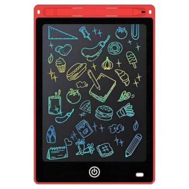 Imagem de Lousa Digital Mágica Infantil LCD 12″ – Tablet de Escrita e Desenho Colorido, Educativo e Criativo para Crianças (Vermelho)