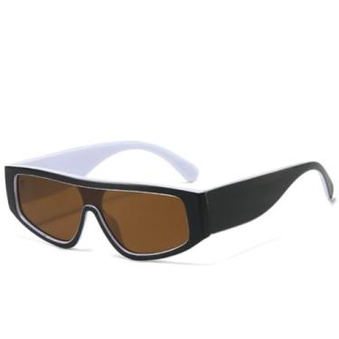 Imagem de JRLLFD Óculos de sol punk feminino de uma peça, armação grande de luxo, masculino, para áreas externas, à prova de vento, UV400 (preto, branco, marrom)