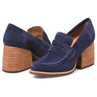 Imagem de MOOMMO Mocassins femininos com plataforma grossa, bico redondo, fechado, sem fecho, mocassins, camurça, bloco de camurça, sapatos Oxford, formal, clássico, salto grosso, vestido, mocassim para