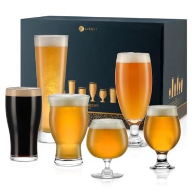 Imagem de Libbey Conjunto de 6 copos de cerveja sortidos Craft Brews, versátil, conjunto de copos de cerveja premium, copos de cerveja artesanais para Pilsner, Stout, Lager, IPA e mais