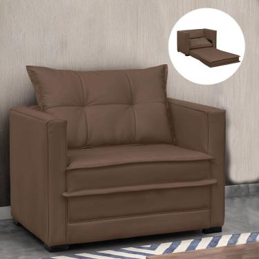 Imagem de Poltrona Cama Retrátil Solteiro Milenni Veludo Marrom B03 - D'rossi
