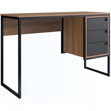 Imagem de Escrivaninha Estilo Industrial Grafite Mel Pp Grafite Mel