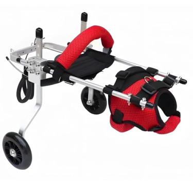 Imagem de Cadeira de rodas para animais de estimação para pernas traseiras, auxílio de mobilidade ajustável para cães e gatos, arnês removível, design leve para animais de estimação idosos