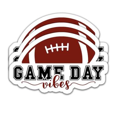 Imagem de Adesivo de futebol (3 peças) – Vibrações do dia do jogo – Decalques de vinil à prova d'água para garrafas de água, laptops, copos, álbuns, adesivos de futebol para fãs, equipes, jogadores – 7,6 cm x