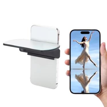 Imagem de XUMIUZIY Kit de clipe de reflexo de espelho de câmera para smartphone, espelho reflexivo de clipe para câmera traseira de telefone, fotografia de realm para fotografia de viagem ao ar livre