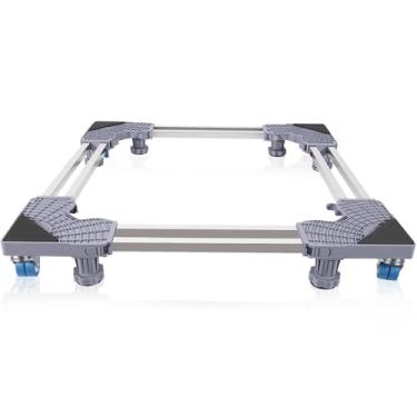 Imagem de AILAHLOE Suporte móvel para mini geladeira com 4 rolos giratórios de bloqueio, carrinho universal ajustável para lavadora portátil, desumidificador AC, base de carrinho de móveis, 60 a 90 cm L 154 kg