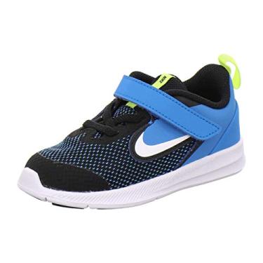 Imagem de Tênis de corrida infantil Nike Downshifter 9 com velcro, Black/White-laser Blue-lemon Venom, 7C Child US Toddler