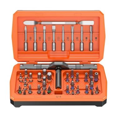 Imagem de RNXRZANK Conjunto de Chaves de Fenda com Catraca, Incluindo 40 Bits em aço S2, Cabo em Formato de T, Liga de Alumínio E Bandeja de Armazenamento Separada para