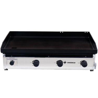 Imagem de Chapa Bifeteira Venâncio em Aço Inox Deguste Luxo A Gás 80x50 cm com espessura de 6.35mm C80 14219