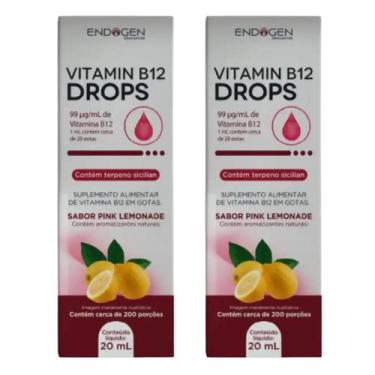 Imagem de Vitamina B12 Drops Em Gotas Com Sabor De Pink Lemonade 20ml Endogen Di