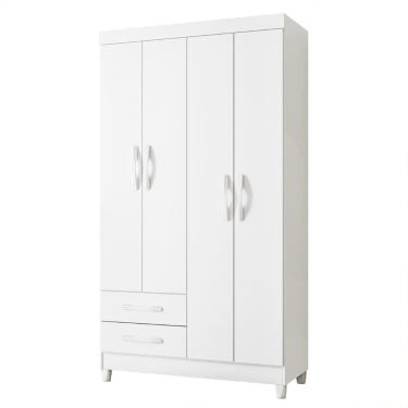 Imagem de Guarda Roupa Solteiro 103cm 4 Portas Dony A02 Branco - Mpozenato
