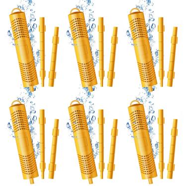 Imagem de vibement (6 peças, bastões minerais amarelos para banheira de hidromassagem, cartucho de filtro mineral para banheira de hidromassagem, com 4 meses de vida universal para piscina para manter a água