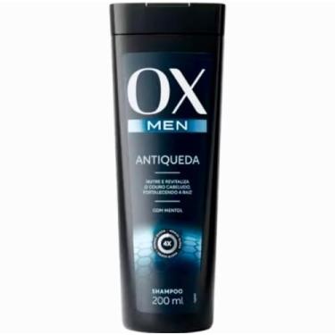 Imagem de Shampoo Masculino Antiqueda OX Men Com Mentol, Nutre e Revitaliza o Couro Cabeludo, Fortalece a Raiz, 200ml, Ideal Para Cabelos Fracos e Quebradiços, Composto Vitamínico B3, B5, C e E