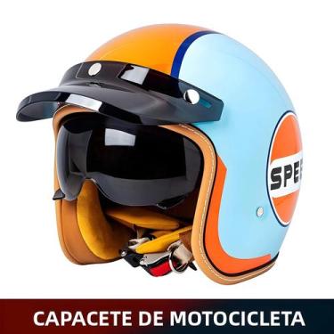 Imagem de Capacete Retro 3/4 Com Visor Para Motociclismo E Pedalismo - others, B