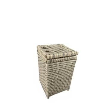 Imagem de Cesto Organizador Sintético para Meias e Roupas Íntimas 24x24x40 – Prático e Elegante para Quarto e Banheiro (Capuccino)