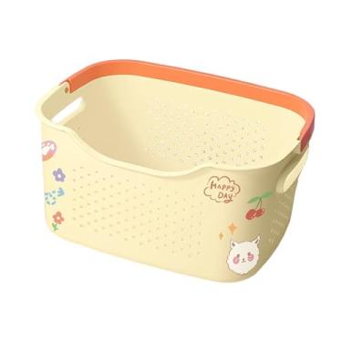 Imagem de IEUDNS Cesto de roupa suja organizador de cobertor economizador de espaço brinquedos leve recipiente de armazenamento roupas sujas cesto para berçário, M and Yellow