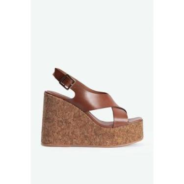 Imagem de Sandália Tamanco Tira Grossa com Fivela Regulável Salto Alto 11cm Napa Intense-Feminino