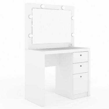 Imagem de Penteadeira Camarim Compacta 3 Gavetas Branco Tecno Mobili