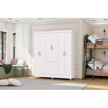 Imagem de Roupeiro Ideal Plus 6 Portas e 2 Gavetas - Branco - Vila Rica