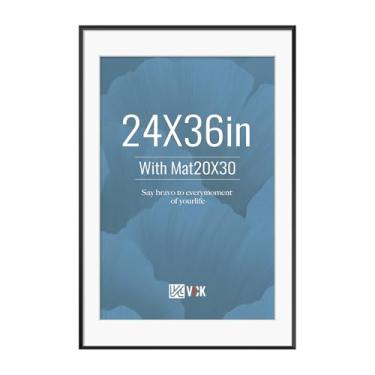 Imagem de VCK Moldura de pôster preta de 61 x 91 cm, moldura de alumínio – exibe pôsteres de 50 x 76 cm com tapete ou 61 x 91 cm sem, montagem na parede, decoração de casa para sala de estar, escritório, parede