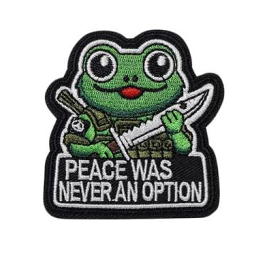 Imagem de Ruoming 1 peça de adesivos de animais com gancho e laço bordado tático militar nacional (sapo de batalha 1)