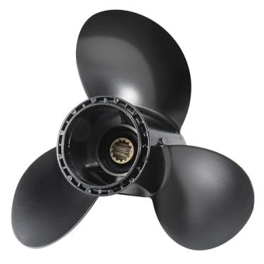 Imagem de Hélice de barco de alumínio 11 1/8x16 para motor de popa Suzuki 35-65HP 13 Spline Tooth Upgrade OEM Nº 58100-88L72-019 11,125x16'' Pitch Prop 3 lâminas RH