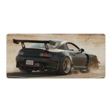 Imagem de HouLaiZhe JDM Tapetes de mesa de carro preto guerreiro velocidade esportes carro sup gaming tapetes de mouse pads grandes para teclado de mesa tapete de computador 40 x 90 cm