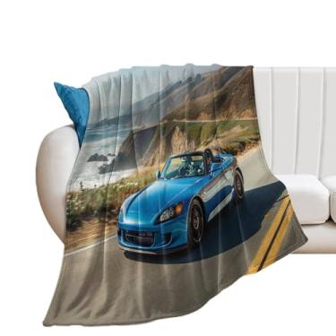 Imagem de HouLaiZhe Cobertor super macio de flanela S2000 JDM carro à beira-mar leve cobertores refrescantes para sofá-cama cadeira sofá carro viagem ao ar livre leve quente 101,6 cm x 127 cm