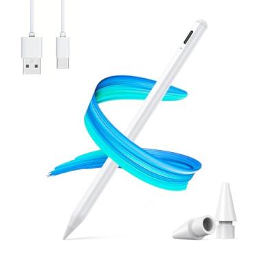 Imagem de Caneta Pencil UVAIA Para Ipad 6, 7, 8, 9, 10, 11 A16, Air, Mini, Pro - Com Palm Rejection, Ponta de Alta Precisão, Bateria de Longa Duração, auto-hibernação e duas pontas extras